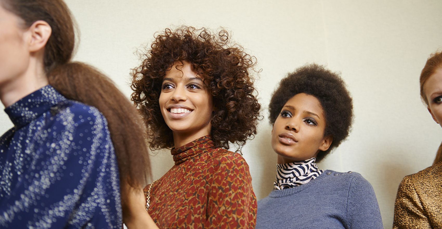 Backstage Vanessa Seward Fall-Winter 2016/17 collection tightly coiled, natural hair | René Furterer